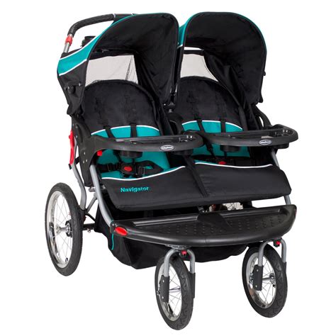 Each seat has its own individual canopy, a multi-position reclining seat and a 5-point safety harness to keep your children safe and secure. . Navigator double stroller